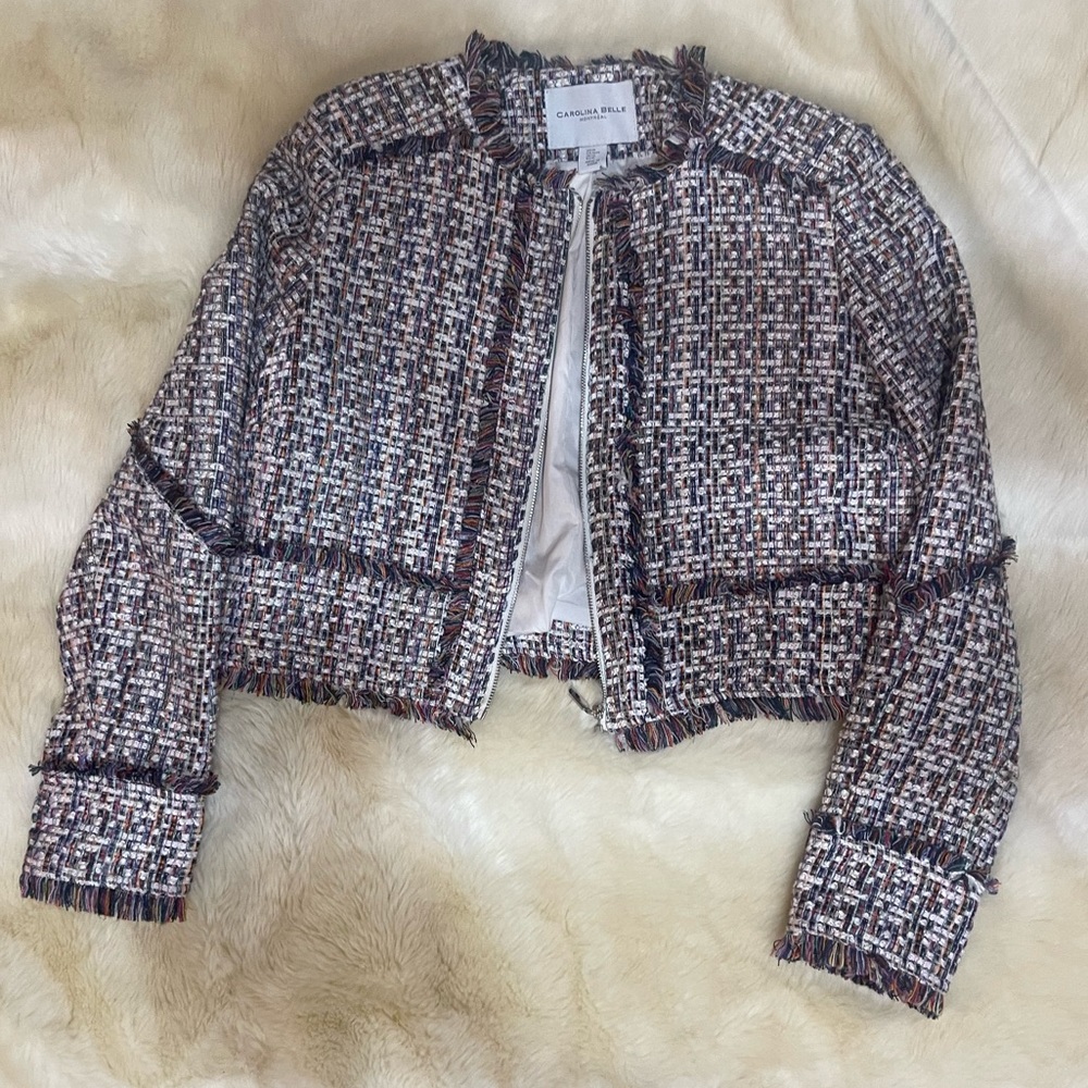 Carolina Belle Cropped Blazer Colorful Size Medium